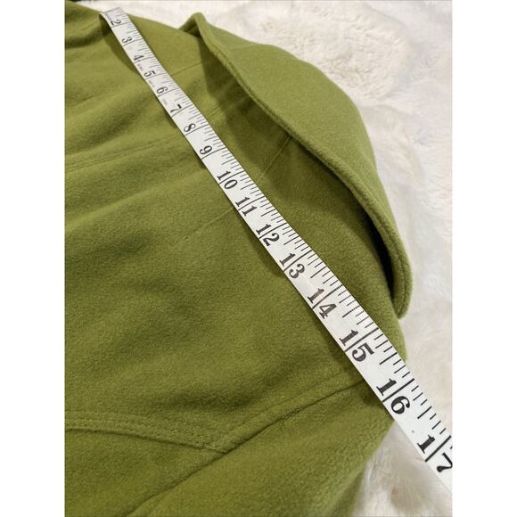 Multiples Women's Small Green‎ Flannel Silky Trim Open Front Jacket - Picture 5 of 10